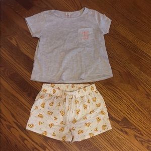 girls pizza pj set